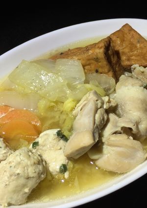 鶏肉とつみれの味噌ちゃんこ鍋(^^♪-レシピのメイン写真