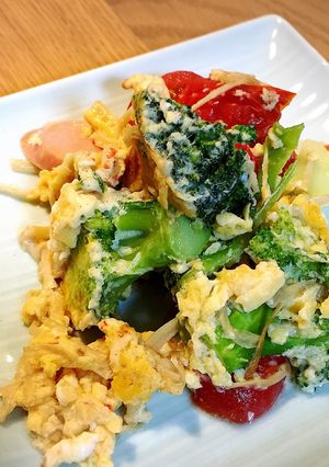 ブロッコリーと魚肉ソーセージの卵炒め-レシピのメイン写真