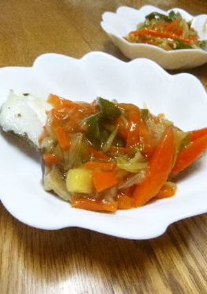 塩鱈の　野菜たっぷりあんかけ-レシピのメイン写真