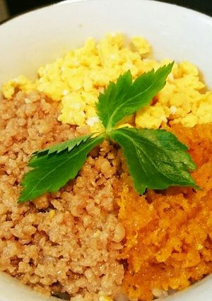 ランチお弁当に！簡単‼いつもと違う三色丼-レシピのメイン写真