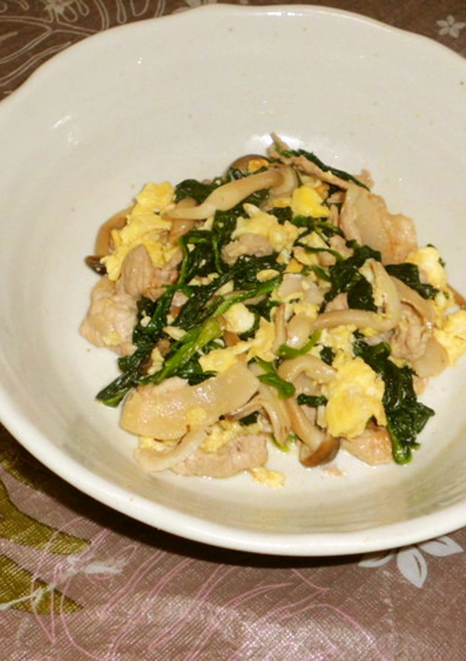 ほうれんそうと豚肉炒め-レシピのメイン写真