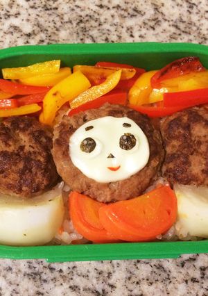キャラ弁 チェブラーシカハンバーグランチ-レシピのメイン写真