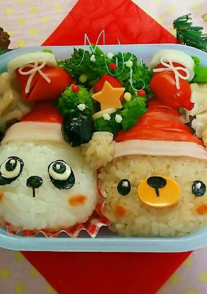 動物さんのクリスマス キャラ弁 おにぎり-レシピのメイン写真