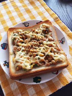 納豆トースト-レシピのメイン写真