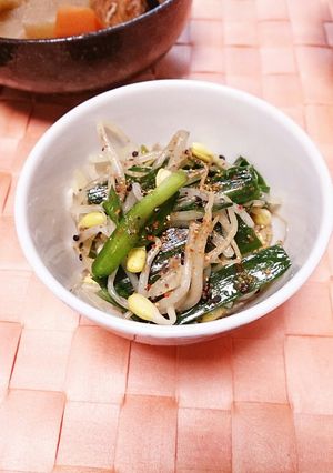 レンジで時短!豆もやしとニラのナムル-レシピのメイン写真