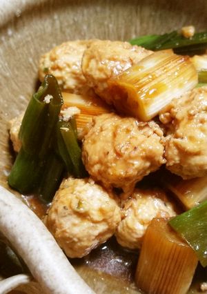 ふわふわ鶏団子と白ネギの照り焼き-レシピのメイン写真
