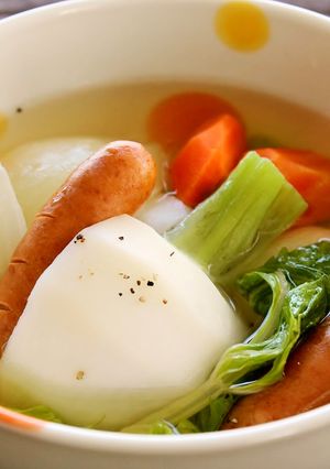 レンジでホッと。とれたてかぶのポトフ-レシピのメイン写真