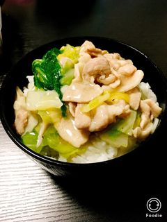 白菜と豚肉で簡単すぎるあんかけ丼♡-レシピのメイン写真