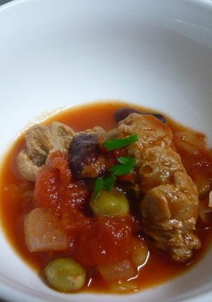 大豆のお肉のトマト煮込み-レシピのメイン写真