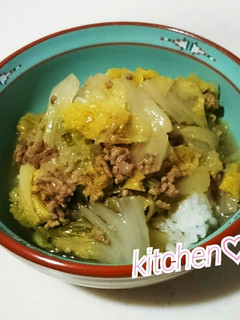 ♥白菜と豚挽き肉の中華あんかけご飯♥-レシピのメイン写真