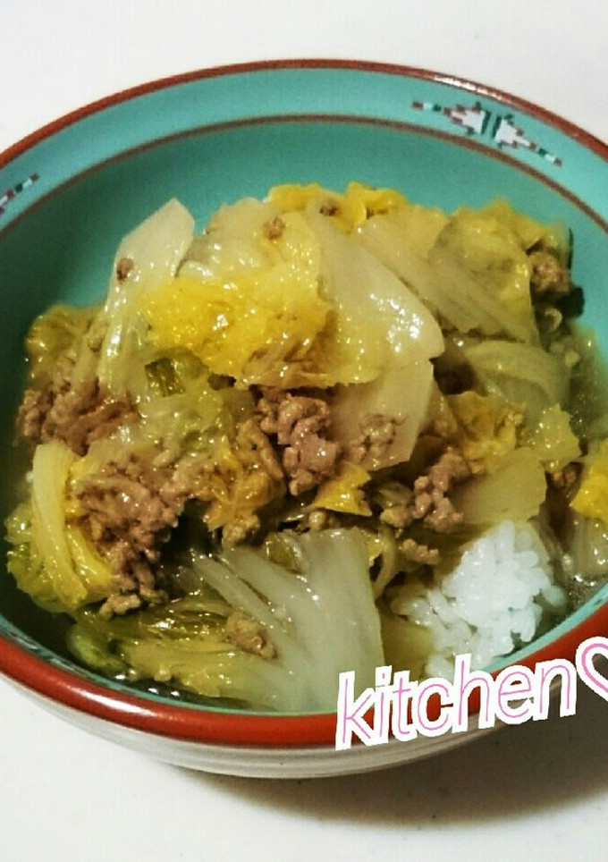 ♥白菜と豚挽き肉の中華あんかけご飯♥-レシピのメイン写真