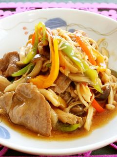 豚ロース肉ときのこの、レンジでとろみ炒め-レシピのメイン写真