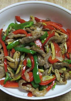 牛肉と細切り野菜のオイスターソース炒め-レシピのメイン写真