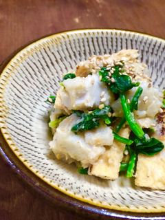里芋とほうれん草のごま味噌和え-レシピのメイン写真