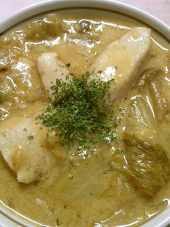 白菜と鶏むね肉の コーンクリームスープ♪-レシピのメイン写真