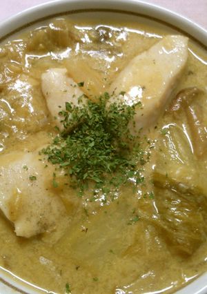 白菜と鶏むね肉の コーンクリームスープ♪-レシピのメイン写真