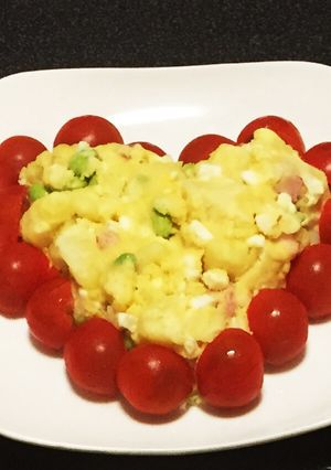 枝豆入りハートのポテトサラダ-レシピのメイン写真