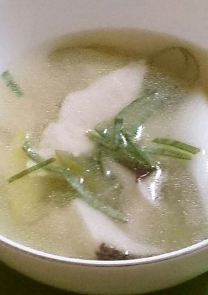 鶏胸肉と白葱・エリンギのスープ-レシピのメイン写真