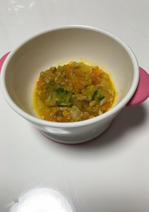 ＊離乳食後期＊ひき肉カボチャあん-レシピのメイン写真
