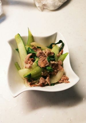 創味で！豚肉とチンゲン菜の炒め物！-レシピのメイン写真
