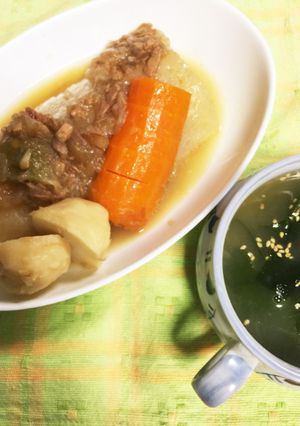 二度美味しい野菜丸ごと煮☆わかめスープ-レシピのメイン写真