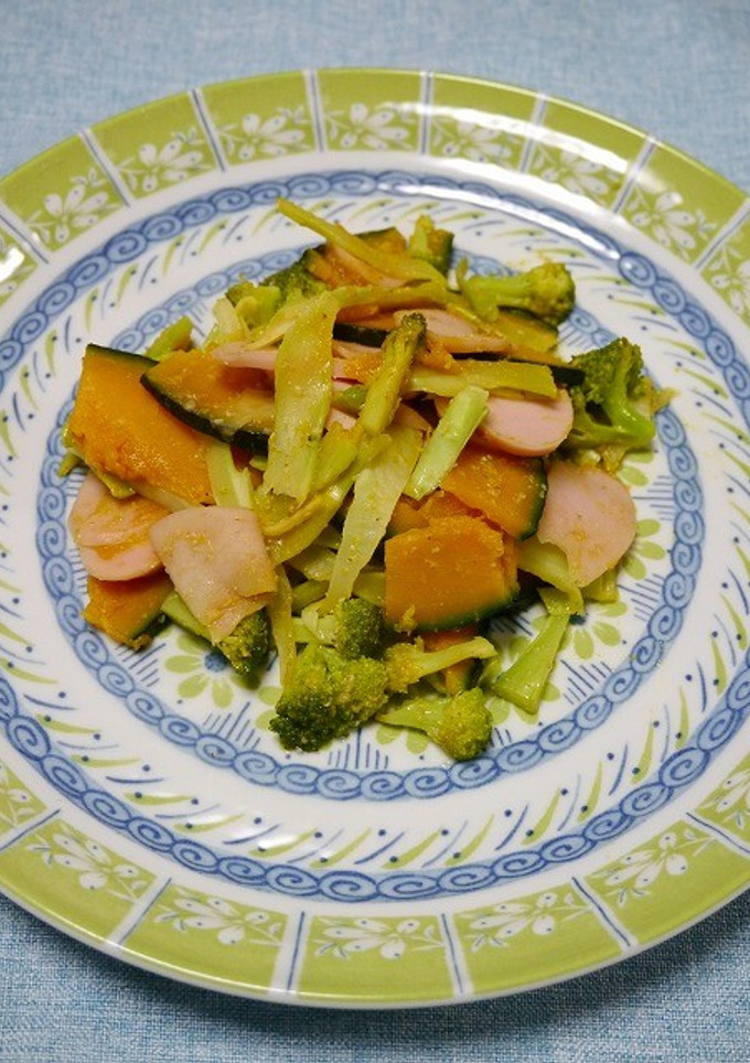 かぼちゃとブロッコリーのゴマ味噌炒め-レシピのメイン写真