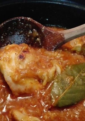 鶏肉(豚肩ロース塊でも)のオニオン煮-レシピのメイン写真