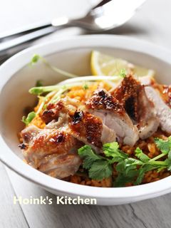 レッドカレーピラフのエスニックチキン丼-レシピのメイン写真
