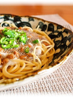 チアシード入り☆なっとろろパスタ-レシピのメイン写真
