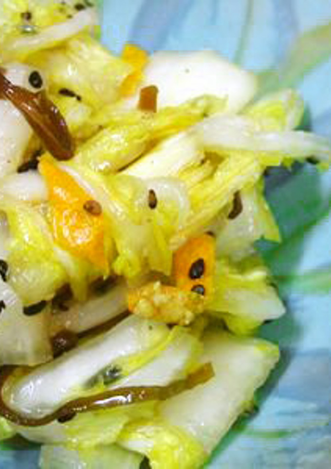 黒ごまとみかんの皮が美味い♪白菜の浅漬け-レシピのメイン写真