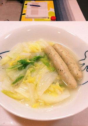 創味シャンタンDXとハーブソーセージ！-レシピのメイン写真