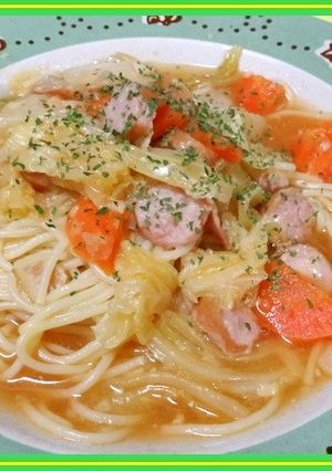 ポトフ　リメイク【スープパスタ】トマト味-レシピのメイン写真