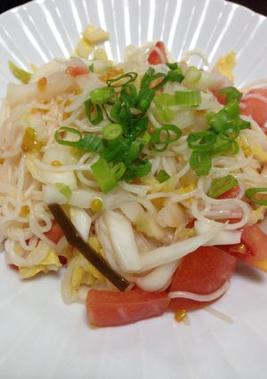 オリーブオイルと漬物あえるだけ！絶品素麺-レシピのメイン写真