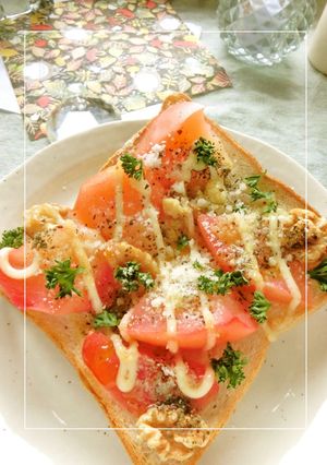 ハーブ香る❀リンゴと胡桃のトースト-レシピのメイン写真