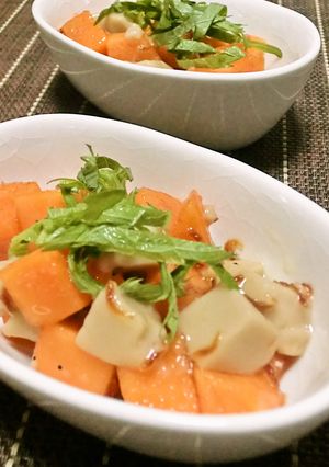 柿とごま豆腐のサラダ-レシピのメイン写真
