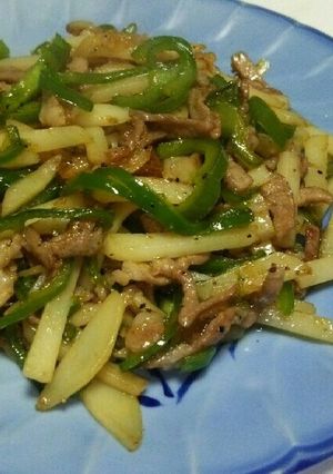豚肉ピーマンじゃがいものカキソース炒め-レシピのメイン写真