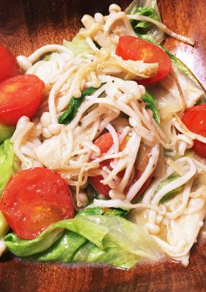 えのきとレタスのホットサラダ♡-レシピのメイン写真