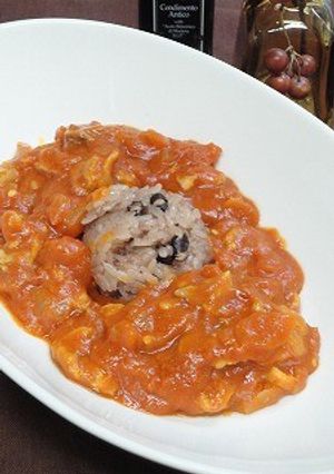 豚コマ切れ肉のトマトソース煮-レシピのメイン写真