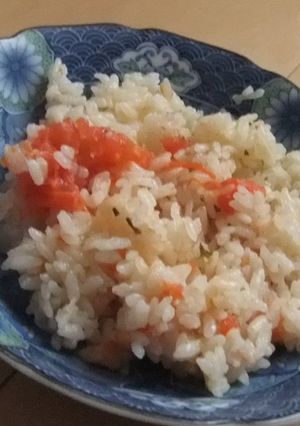 トマトと茶葉入りオリーブ油の炊き込みご飯-レシピのメイン写真