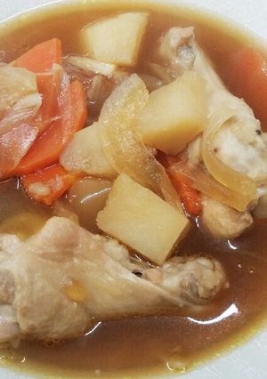 温かい！骨付チキン肉ジャガ風スープ-レシピのメイン写真