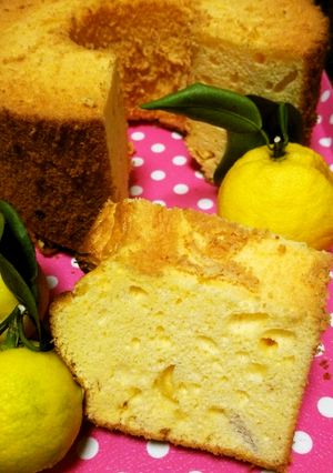 ♪18㎝型シフォンケーキ♪柚子ジャム-レシピのメイン写真