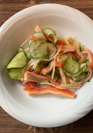 即席かにかまとキュウリの２杯酢酢の物-レシピのメイン写真
