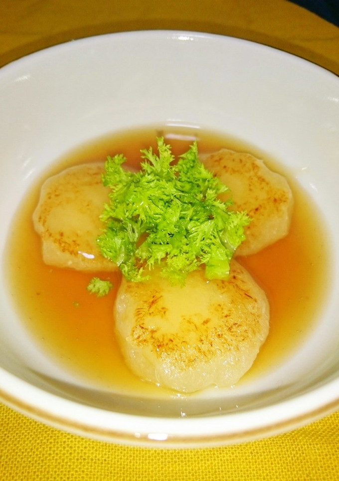 大根もちわさび菜添え　-レシピのメイン写真