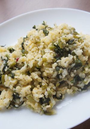 蕪の葉の佃煮入り和風チャーハン-レシピのメイン写真