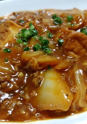 ぱぱっと簡単！麻婆厚揚げ豆腐＆白菜-レシピのメイン写真