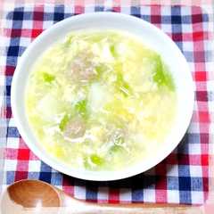 รูปของ 簡単♡はんぺんと肉団子のあったかスープ