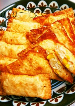 ツナマヨチーズはんぺんのワンタン包み揚げ-レシピのメイン写真