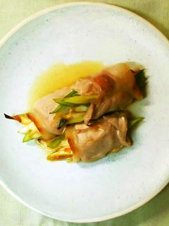 くるくる豚肉のネギ巻き～* by love☆love 【クックパッド