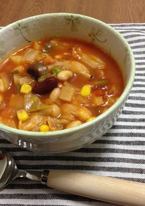 シャンタンでミネストローネ-レシピのメイン写真