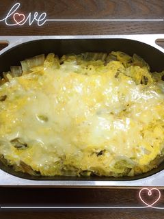 とても簡単!白菜のチーズ卵とじ-レシピのメイン写真